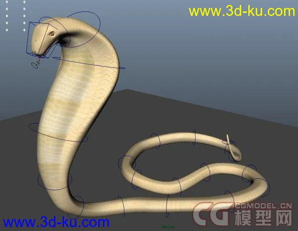 超炫眼镜王蛇 带骨骼绑定 带贴图模型的图片1