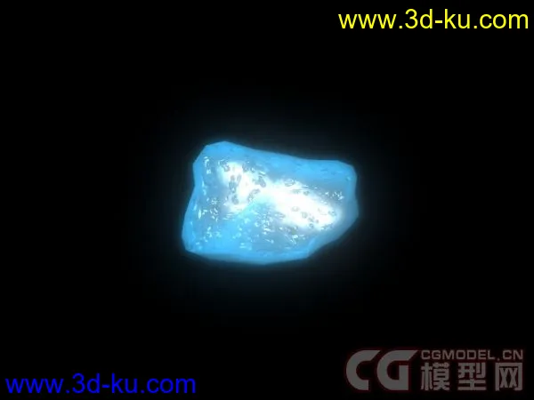 蓝色水晶矿石模型下载的图片1