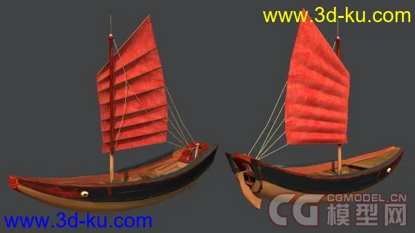 古 战船 一帆的模型的图片1