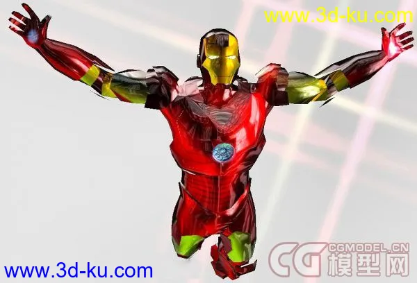 美国超级英雄集合之超人+钢铁侠+再加闪电侠（带骨骼+动作+贴图+法线） fbx格式模型的图片4