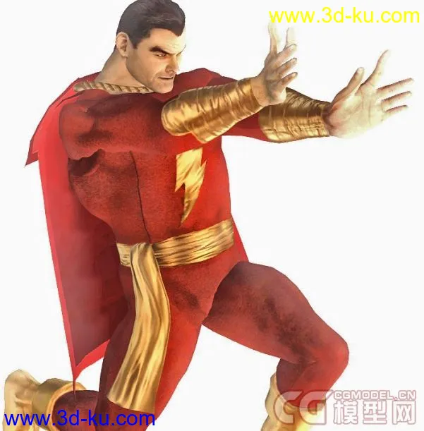美国超级英雄集合之超人+钢铁侠+再加闪电侠（带骨骼+动作+贴图+法线） fbx格式模型的图片5
