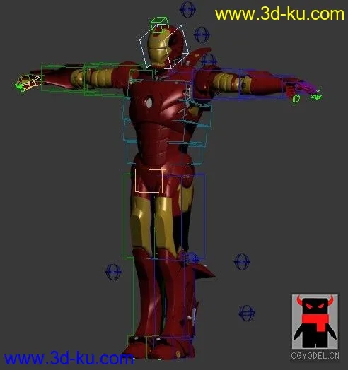 钢铁侠3D模型带骨骼高级绑定的图片2
