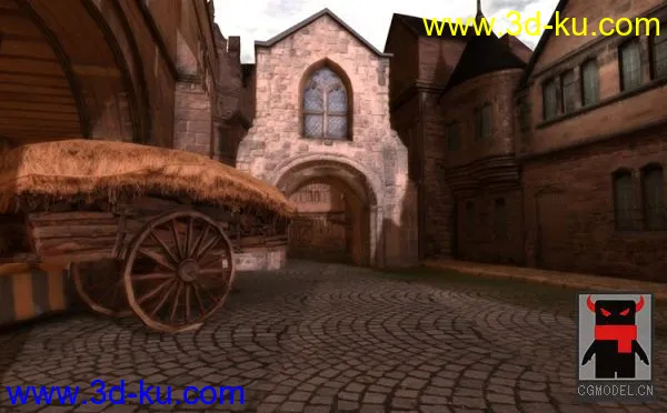 Medieval Market Place中世纪小镇市场模型的图片6