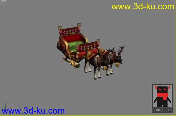圣诞节合集：骑乘麋鹿、雪橇、鹿、雪人、礼物模型的图片1