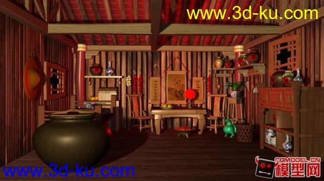 一个室内动画场景渲染建模  喜欢的可以下载模型的图片2