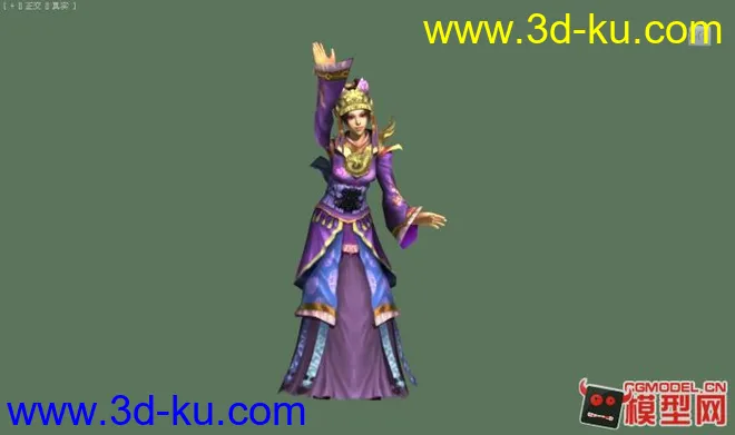 赤壁 古典华丽紫衣妹子模型带动画的图片2