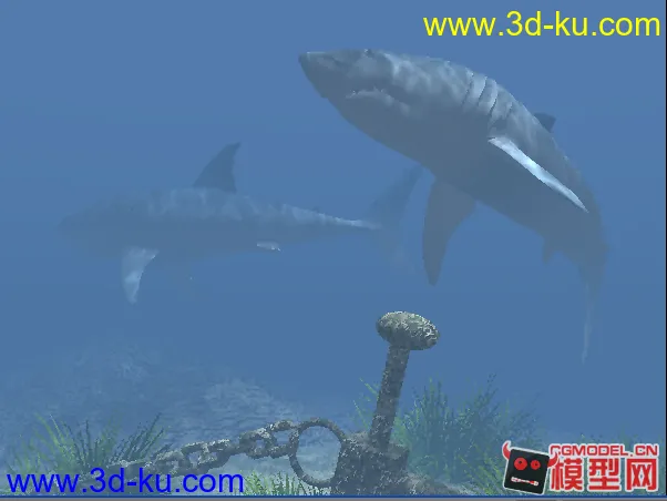 海底鲨鱼场景--分享模型的图片4