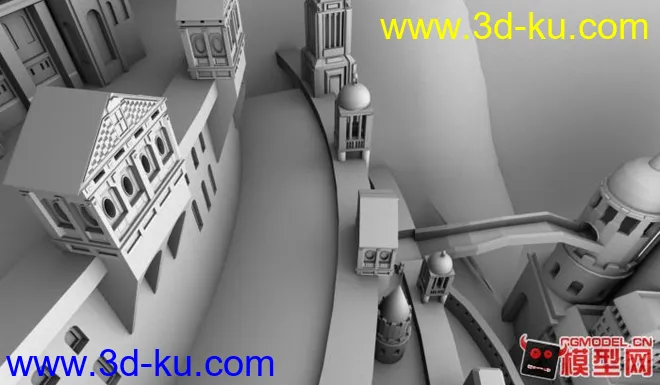 山崖城堡城市模型下载的图片4
