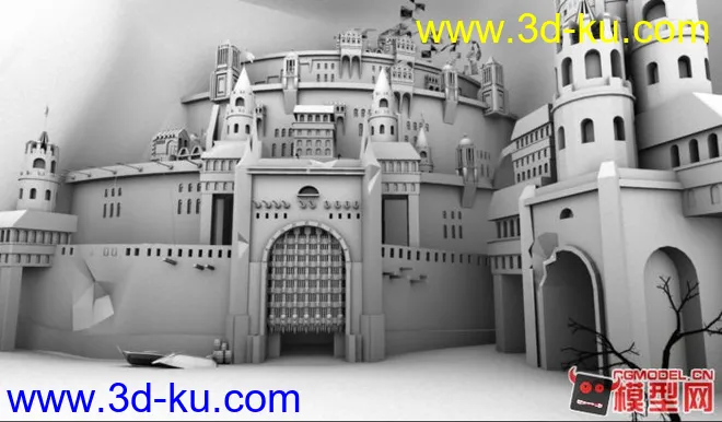山崖城堡城市模型下载的图片5