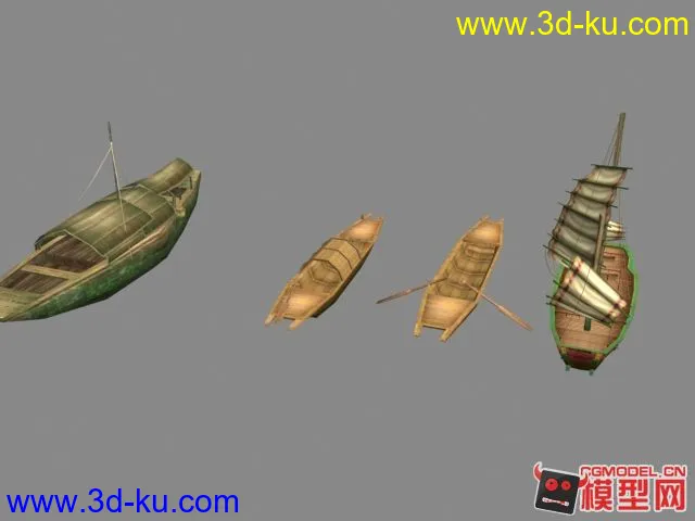 4条小船的模型的图片1