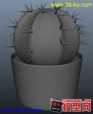 maya仙人球3D模型下载的图片2