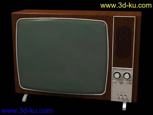 一台很老的电视机模型的图片1