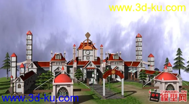自己做的一个欧美风教堂场景模型的图片2