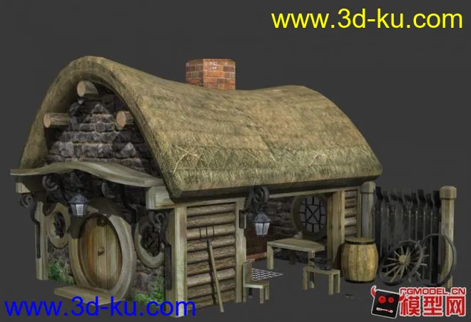 一套欧洲中世纪游戏房屋 模型下载的图片1