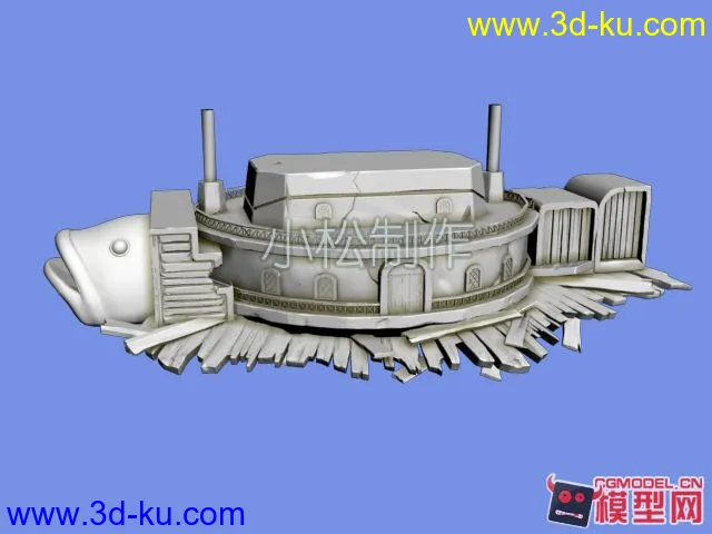 渔船  破渔船 鱼头船战斗 海贼王建筑模型的图片1