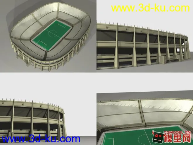 两栋现代建筑-体育场馆-单栋楼模型的图片2