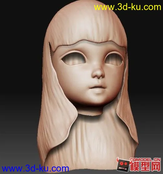 SD zbrush 女孩头部模型的图片1