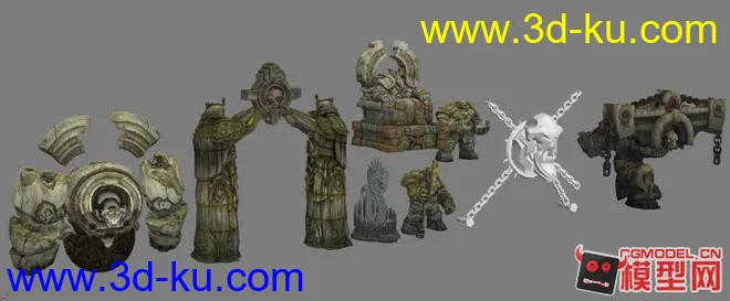 暗黑血统2的一些雕像和小物件模型的图片2