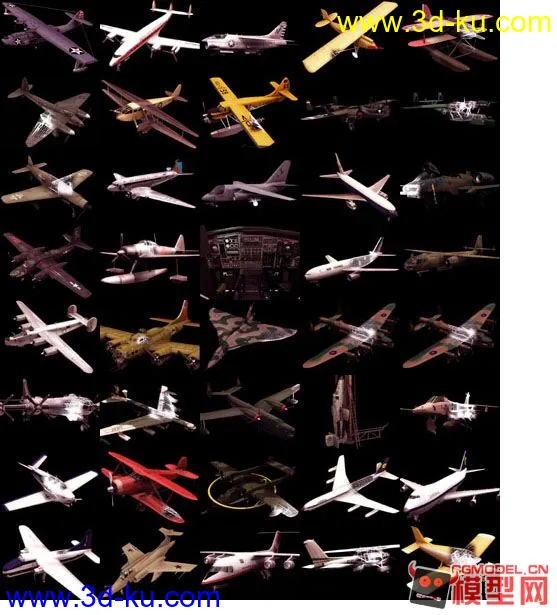 140多架飞机模型，带贴图材质的图片1