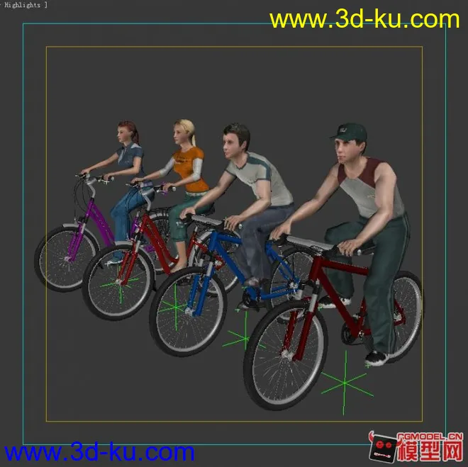 骑自行车的人 模型下载的图片1