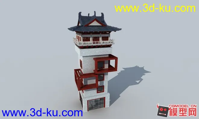 古建戏台 碉楼模型的图片1