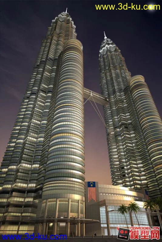 马来西亚双子塔 高层 建筑模型的图片1