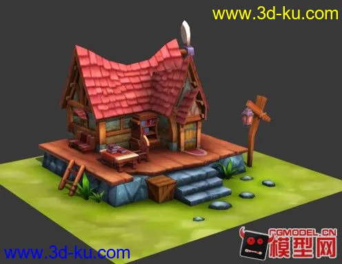 一Q版小木屋。模型的图片1