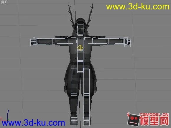 3DMAX 红色日本武士铠甲模型 有绑定的图片4