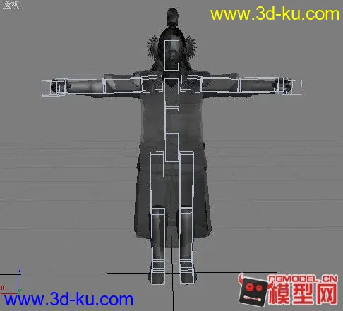3DMAX 宋凤翅盔山纹甲武将 绑定模型的图片3