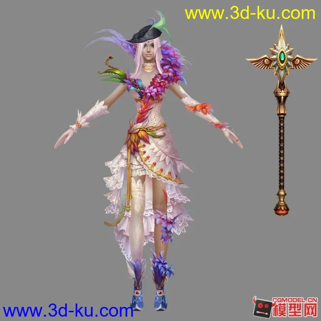 神魔DL-妖艳华美女主3D模型的图片1