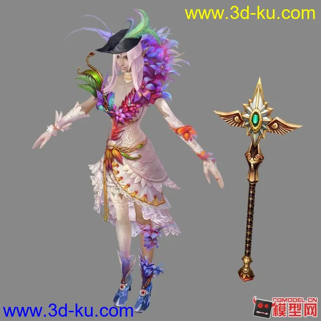 神魔DL-妖艳华美女主3D模型的图片3