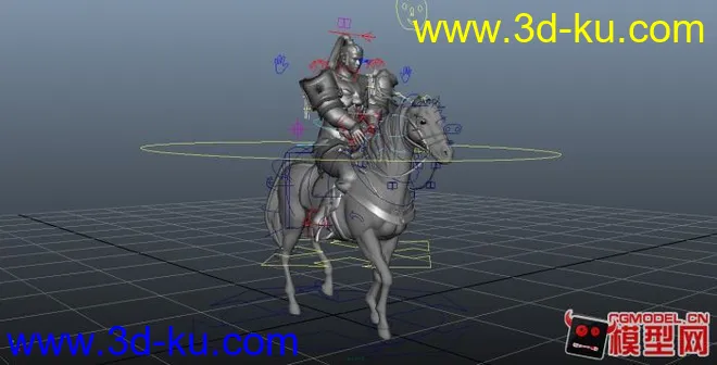 古代骑兵模型下载，带动画的图片1