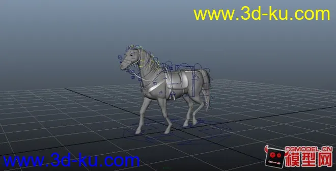 战马模型--有绑定带动画的图片1