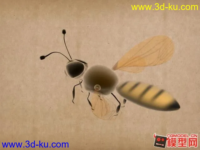 水墨蜜蜂模型的图片1