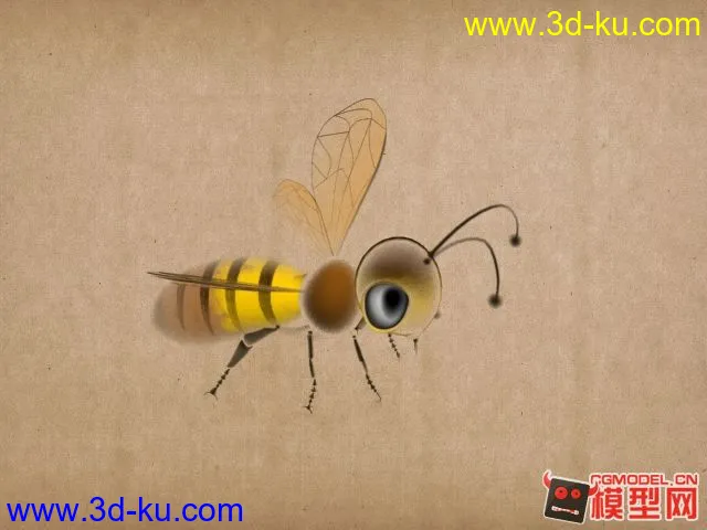 水墨蜜蜂模型的图片2