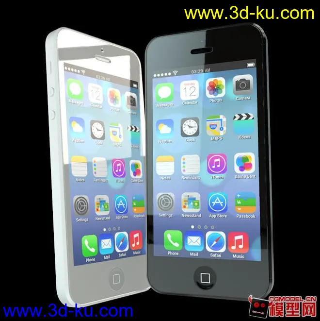 Iphone 5 黑白两款 C4D模型的图片1