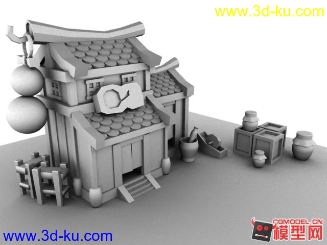 古代Q版房子模型的图片1