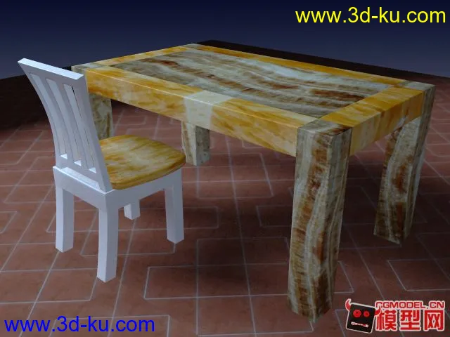 餐桌 餐椅模型的图片1