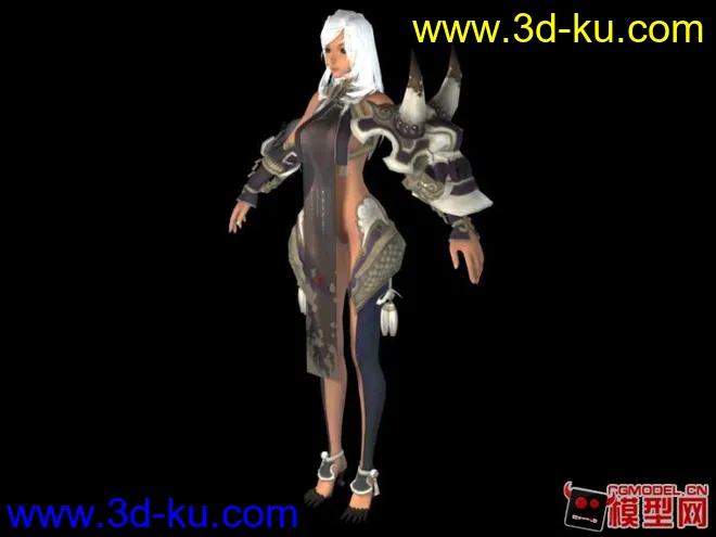 剑灵女角色+装备带 已绑定bip骨骼咯(7.5m)模型的图片1