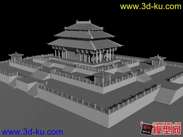 雄伟的古代宫廷建筑模型的图片2