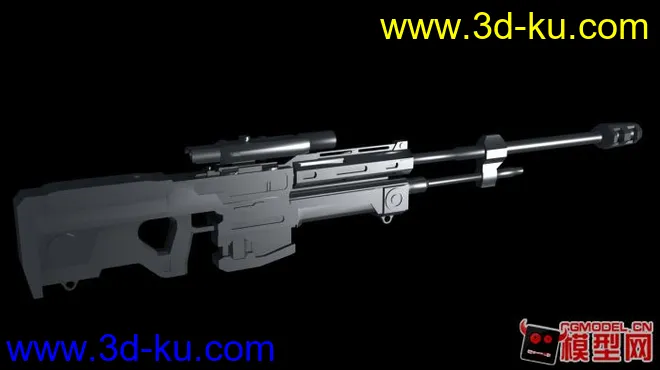 狙击，型号不明，用于3D打印。已切分模型的图片1