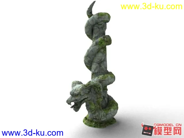 盘蛇石柱模型的图片1