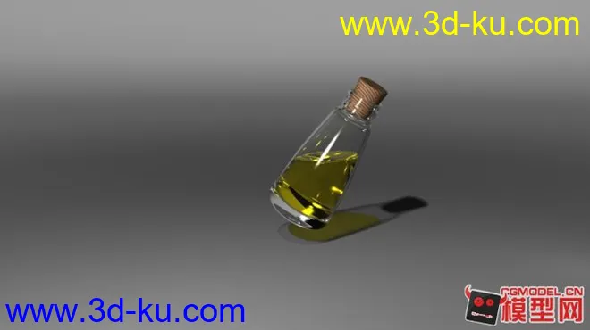 漂亮精致的油瓶子，有简单的绑定 里面的油可以做动画哦！！！模型的图片2