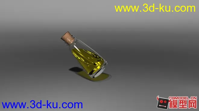 漂亮精致的油瓶子，有简单的绑定 里面的油可以做动画哦！！！模型的图片3