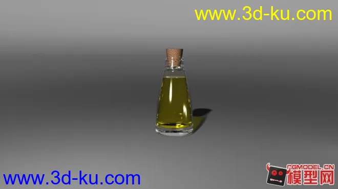 漂亮精致的油瓶子，有简单的绑定 里面的油可以做动画哦！！！模型的图片5