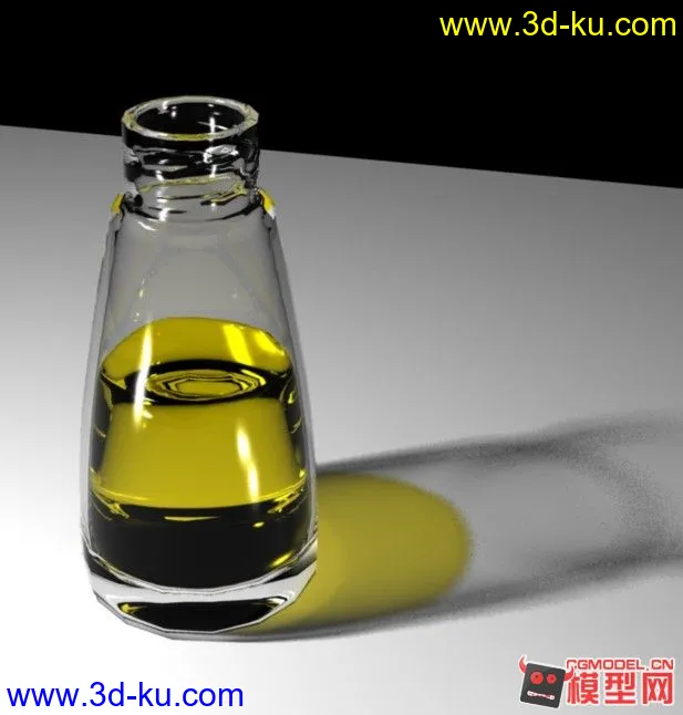 漂亮精致的油瓶子，有简单的绑定 里面的油可以做动画哦！！！模型的图片6