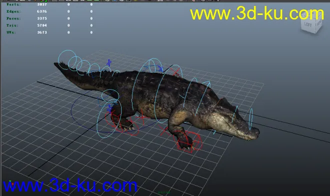 鳄鱼写实模型有动画绑定的图片1