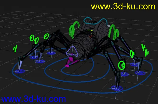 机械蜘蛛-简单绑定，适合初学者研究模型的图片2