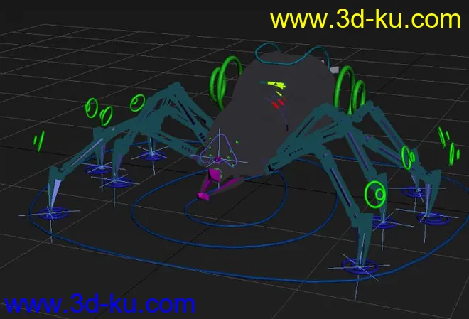 机械蜘蛛-简单绑定，适合初学者研究模型的图片3