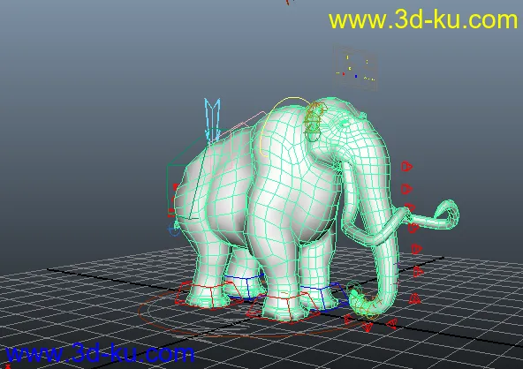 冰河世纪角色猛犸象的绑定文件模型的图片1